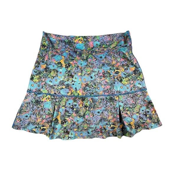 Dona Jo by JoFit Pleated Activewear JoJo Skort  Women's Size 2  Blue Floral - Picture 5 of 11